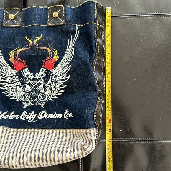 Motor City Denim Company denim tote shoulder bag - Picture 8 of 11
